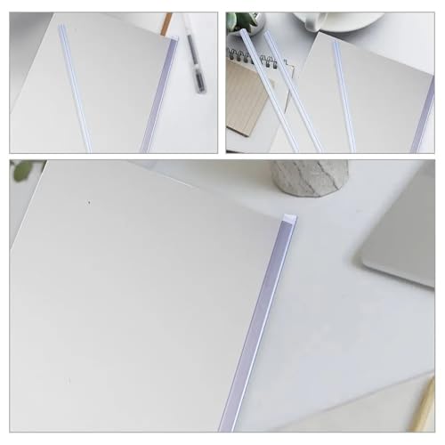 Binding Bars 60Pcs Transparent Pull Rod Clip Slide Binders for Book Document Binding Folder Sturdy Plastic Bars