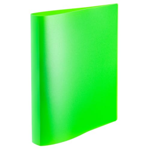 HERMA 19703 Ring Binder A4 Translucent Neon Set of 12 Slim 2 Rings Sturdy Plastic 25mm Wide Transparent for School and Office and for Kids Boys and Girls
