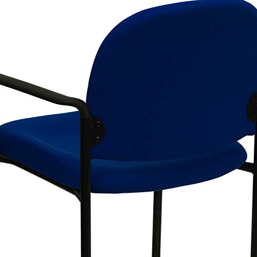 EMMA + OLIVER Navy Fabric Stackable Steel Side Reception Chair
