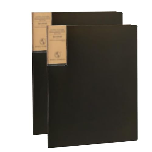 2Pcs Presentation Folder, 30-Pocket Binder, Display Book Document Organizer/Red(Black)