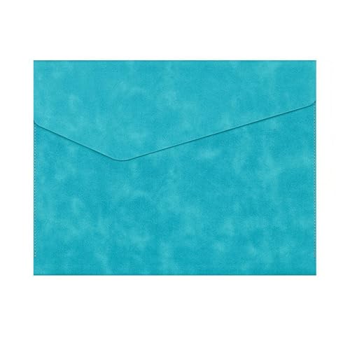 PU leather document pouch, PU Leather Document Holder File Folder Organizer 33x24cm Multicolor(Peacock Green)