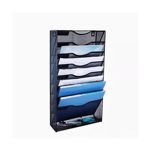SUREK Large Capacity Wall-Mounted File Basket Large Capacity File Basket Iron File Basket Hanging File Box Desk File Organizer Shipshape