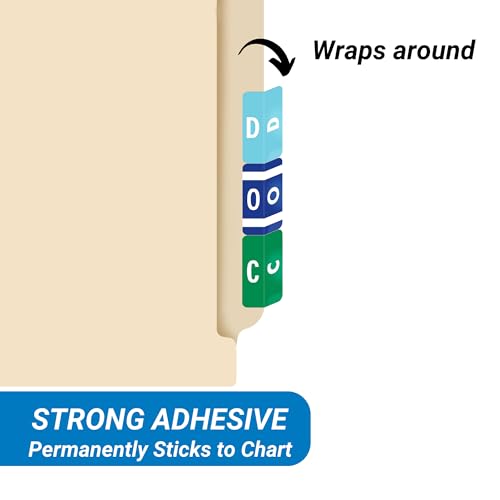Doctor Stuff - File Folder Labels, Alphabet Letter, Complete Set A - Z, with Tray, Compatible with Smead Alpha-Z Acc/ACCS - SMAM Series Alpha Stickers 1-5/8" x 1", 26 Rolls, 250/Roll