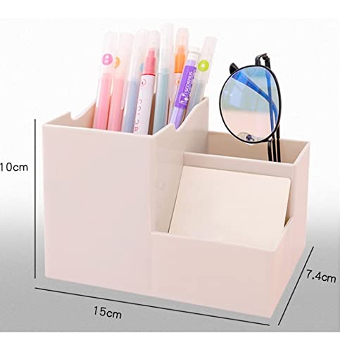 Multi-Function Grids Desktop Pen Holders Container Desk Organizer Stationery Square Pen Pencil Stand Plastic Storage Box (Color : Gray)