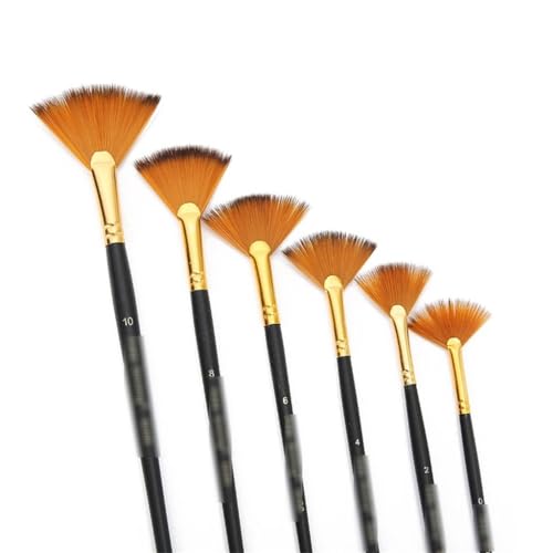 HBJWOV Fan-Type Nylon Bristles Watercolour Brushes Art for Painting