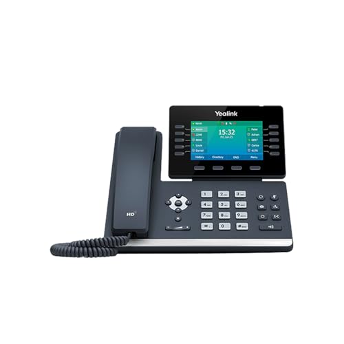 Yealink SIP-T54W IP Corded/Cordless, 4.3-Inch Color Display Desktop Phone Bundle with WH62 Dual Wireless Bluetooth Over Ear Headset, Cam 313 2MP Webcam for Office