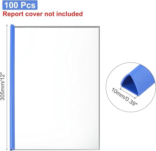 100Pcs 10mm Plastic Binding Bars Slide Grip, 70 Sheets Capacity A4 Report Binder for Presentation Resume
