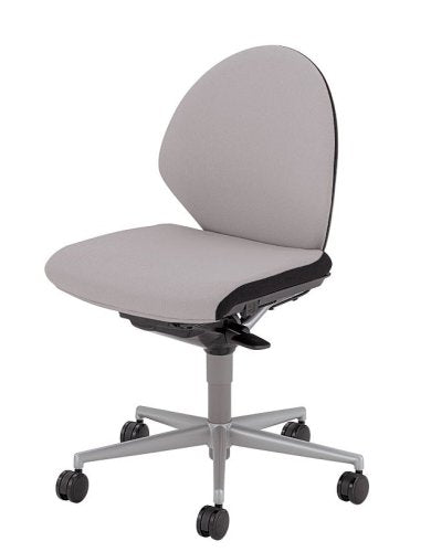 Okamura Incline 8SC61A-FD42 Office Chair, Low Back, Adjustable Seat Depth, Different Hard Cushion, Armless, Light Gray