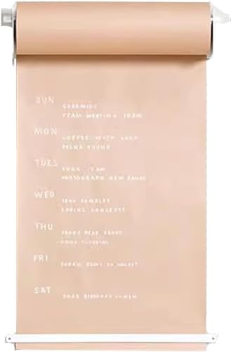 ERoomQ Kraft Paper roll Wall Mount Kraft Brown Paper Roll Holder, Drawing Kraft Paper Roll Holder Paper Roll Dispenser (White 127CM)