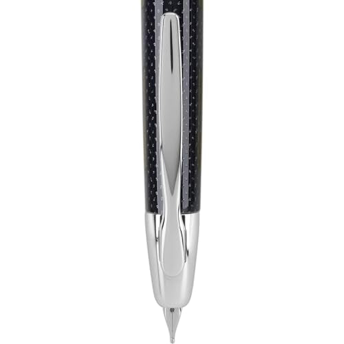 PILOT Vanishing Point Collection Retractable Fountain Pen, Blue Carbonesque with Rhodium Accents, Blue Ink, Fine Nib (60149)
