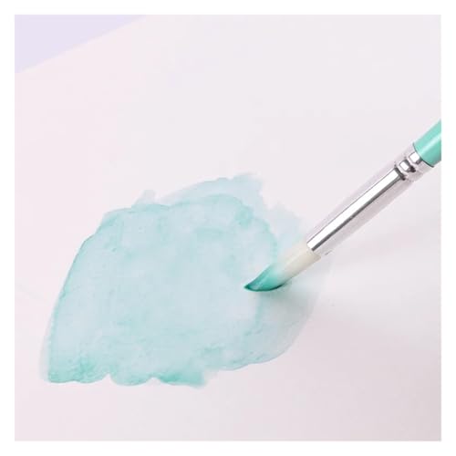 BoBoHui 6 Pcs Nylon Hair Brush Set Pearlescent Blue Rod One Horned Deer Watercolor Gouache Acrylic Painting Three Colors Available(Purple)