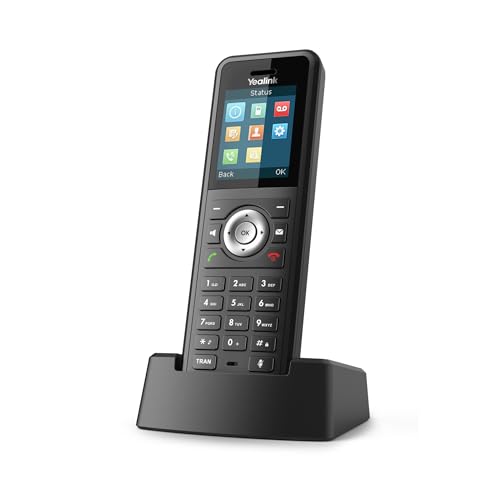 Yealink W59R Cordless Ruggedized DECT IP Phone, Base Station Not Included, 1.8-Inch Color Display, Power Adapter Included