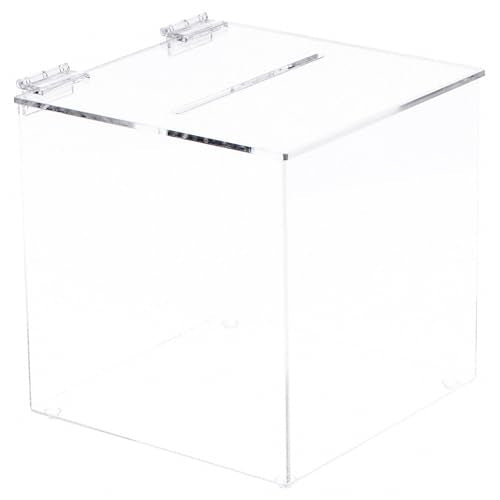 Plymor Clear Acrylic Ballot / Collection / Donation Box, 8" W x 8" D x 8" H (3 Pack)