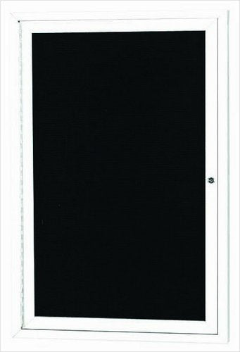 Enclosed Outdoor 18"x24" One Door White Aluminum Directory Changeable Letter Board