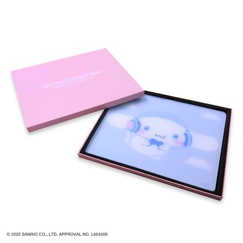 Allone ALG-GMMPDIUSSN Gaming Glass Mouse Pad, Sanrio Characters Cinnamorol, 13.8 x 11.8 x 0.1 inches (35 x 30 x 0.3 cm), Tempered Glass, Smooth Operation, Silicone Anti-Slip Pad, Compatible with