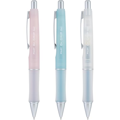 PILOT Dr. Grip Serenity Gel Pens, Fine Point 0.7mm, Black Ink, 3-Pack