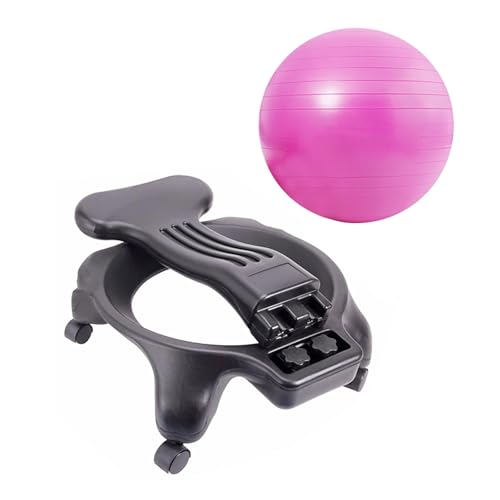SRNSAEB Workout Ball Chair with Back Support, Exercise Ball Rollling Stool