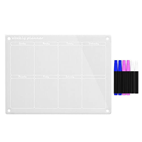 Dry Erase Calendar Magnetic Calendar Fridge Board Planner(Weekly Plan)