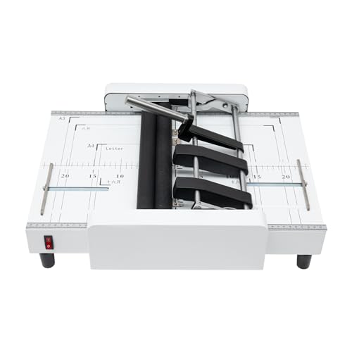 Booklet Folding Binding Machine, A3 110V Paper Folding Machine 2 in 1 Multifunctional Automatic Book Maker Stapling for Schools Print Stores Offices & Factory