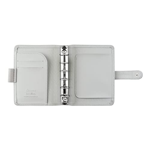 Filofax Saffiano Organizer, Pocket Size, Granite - Cross-Grain, Leather-Look, Six Rings, Week-to-View Calendar Diary, Multilingual, 2025 (C028812-25)