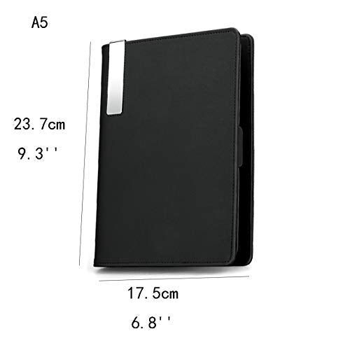 LSSOAZZVVN Composition A5 Notebook Journal PU Hard Surface Acid-Free Paper 9.3''6.8'' Notepad Extra Pocket Can for Cards, Notes Journal (Color : Red) (Red)