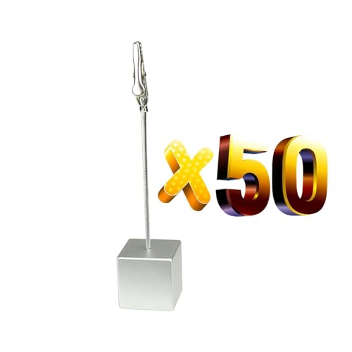 50pcs Memo Clips Cube Wire Photo Holder for Office Desk Document Display