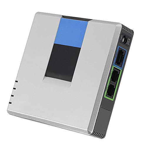 VoIP Gateway, PAP2T NA PAP2T 2 Ports Internet Phone Adapter, with Power Adapter, Comes with RJ 45 Network Cable, for Support SIP V2 Protocol