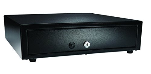 APG Manual 16.2" Point of Sale Cash Drawer | Vasario Series VP101-BL1616 | Push-Button Operation | Plastic Till with 5 Bill/ 5 Coin Compartments | Black