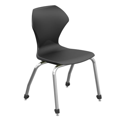 Marco Group 38101-16CR-ABK Apex Series Stack Chair with Chrome Frame, 16", Black (Set of 4)