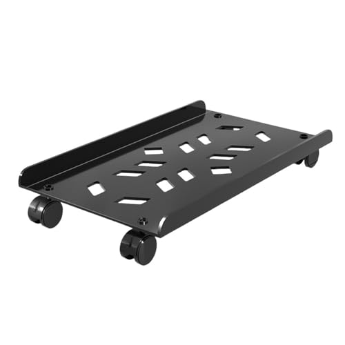 Xilin-872 CPU Stand CPU Steel Rolling Stand, Mobile PC Tower Cart with Locking Caster Wheels, Ventilated Floor CPU Holder for Home Office Computer Tower Stand(Black)