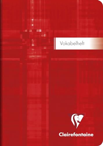 Clairefontaine 36479Cpack - Pack of 10 Vocabulary Books/Address Books (DIN A6, 10.5 x 14.8 cm, Lined with 1 Middle Line, 90 g, 32 Sheets) 1 Pack Assorted Colours