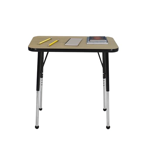 FDP 18" x 30" Rectangle Table with Standard Ball Glide Legs - Oak/Black