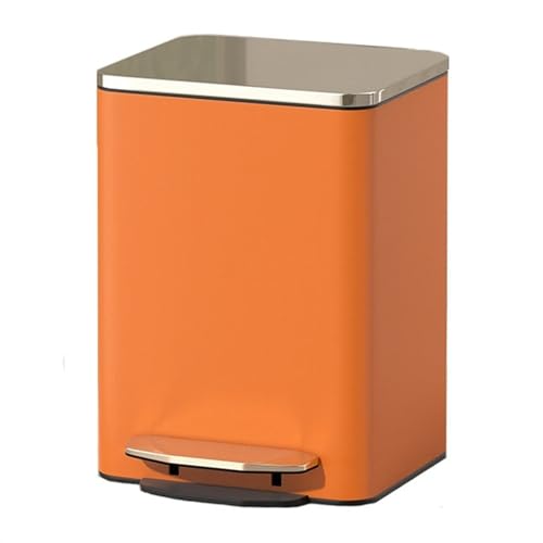 Garbage Bin Soft Close Pedal Wastebasket Bin with Removable Inner Bucket(Orange,12L)