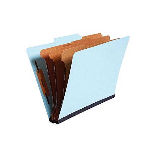 Staples Pressboard Classification Folder, Letter, 3-Div, Light Blue