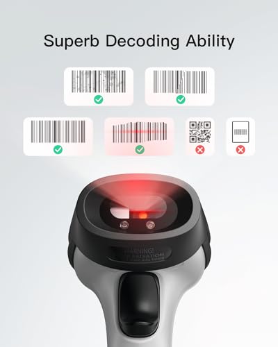 Inateck 1D Bluetooth Barcode Scanner, 2600mAh Battery, 115FT Range, BCST-70