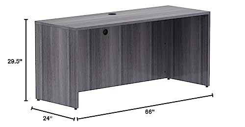 Lorell LLR69596 Weathered Charcoal Laminate- 66 x 24 x 29.5 in. Credenza Shell
