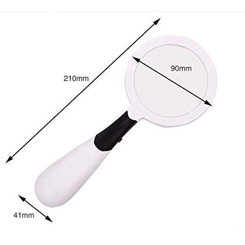 EUQKKWLOY Hand-held Magnifier,with LED Lights, Magnifier for Hobbies Elderly Reading, Macular Degeneration