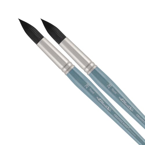 Creative Mark Mimik Professional Watercolor Brushes - Round # 30 - Synthetic Squirrel Hair - Natural Bristle Artist Brushes for Watercolors, Gouache & Acrylics