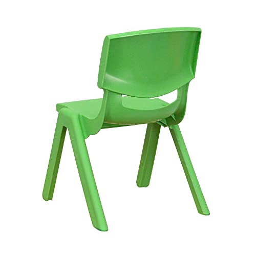 Flash Furniture 10.5 in Plastic Stackable School Chair, Green, 10-Pack