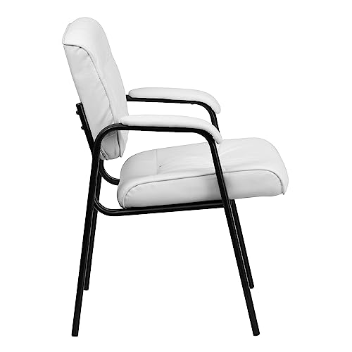 Flash Furniture LeatherSoft Reception Chair, White/Black