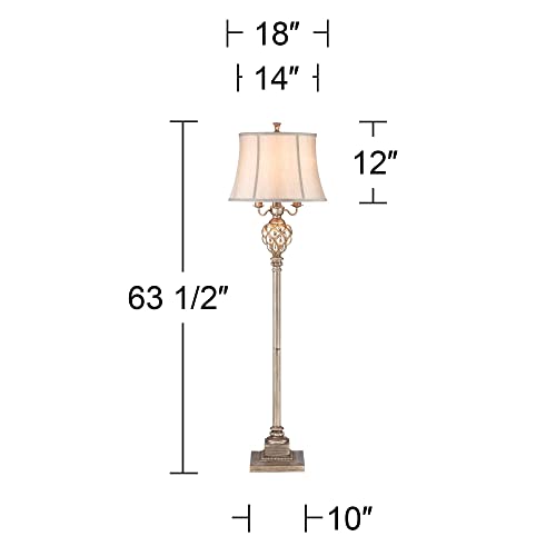 Luke Mercury Glass 4-Light 63 1/2" Tall Floor Lamp with Night Light