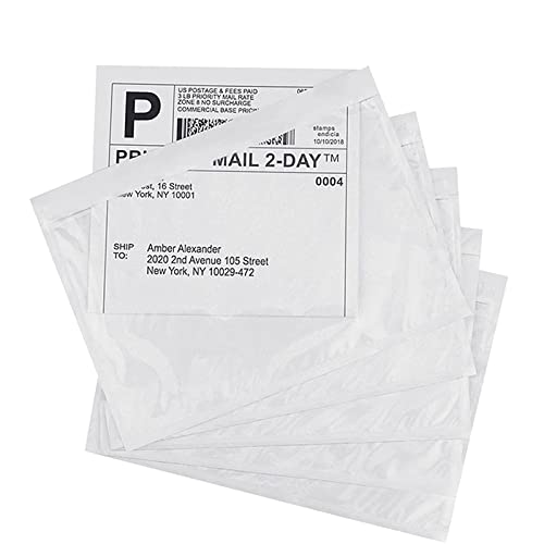 LabelMore 7.5" x 5.5" Clear Plastic Adhesive Packing List Mailing Shipping label Pouch Return Label Documents Keeps Paper Safe While Shipping (2000 Pack)