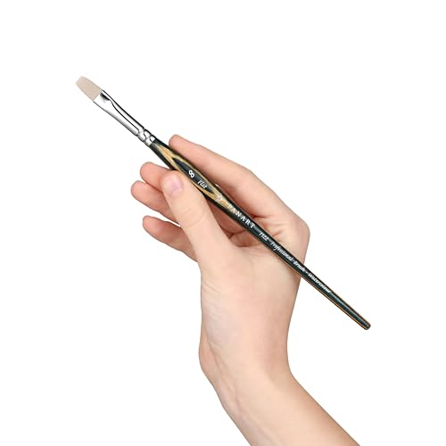 Pan Art Aquarelle Painting Flat Brush, Wood/Metal, Black, No.8