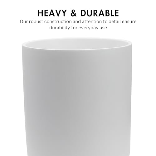 YEW DESIGN Matte White Round 2 Gallon Trash Can for Home and Bathroom