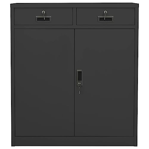 vidaXL Office Cabinet Anthracite 35.4"x15.7"x40.2" Steel