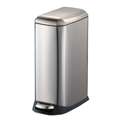 Garbage Bin Trash Can Removable Wastebasket with Step Pedal(Silver,12L)