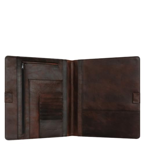 FranklinCovey - Ellis Wire-Bound Cover for FranklinCovey Planners | Leather - Open Binder (Monarch, Marbled Brown)