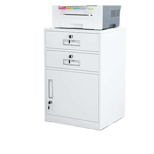 SoOSSN File Cabinet Under The Desk Storage Storage Cabinet with Lock Drawer Cabinet File Data Cabinet Tin File Cabinet (Color : White)