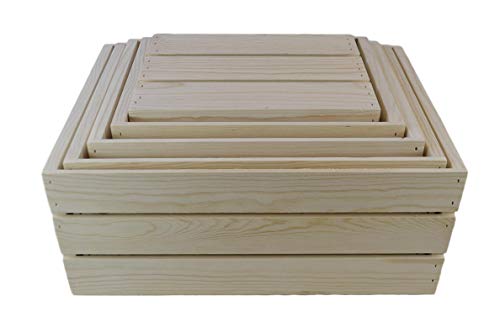 Poole & Sons Inc. Wooden Crate Nesting Set 5 Piece