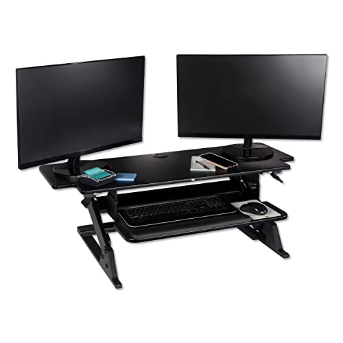 3M Precision Standing Desk, 42" X 23.2" X 6.2" to 20", Black